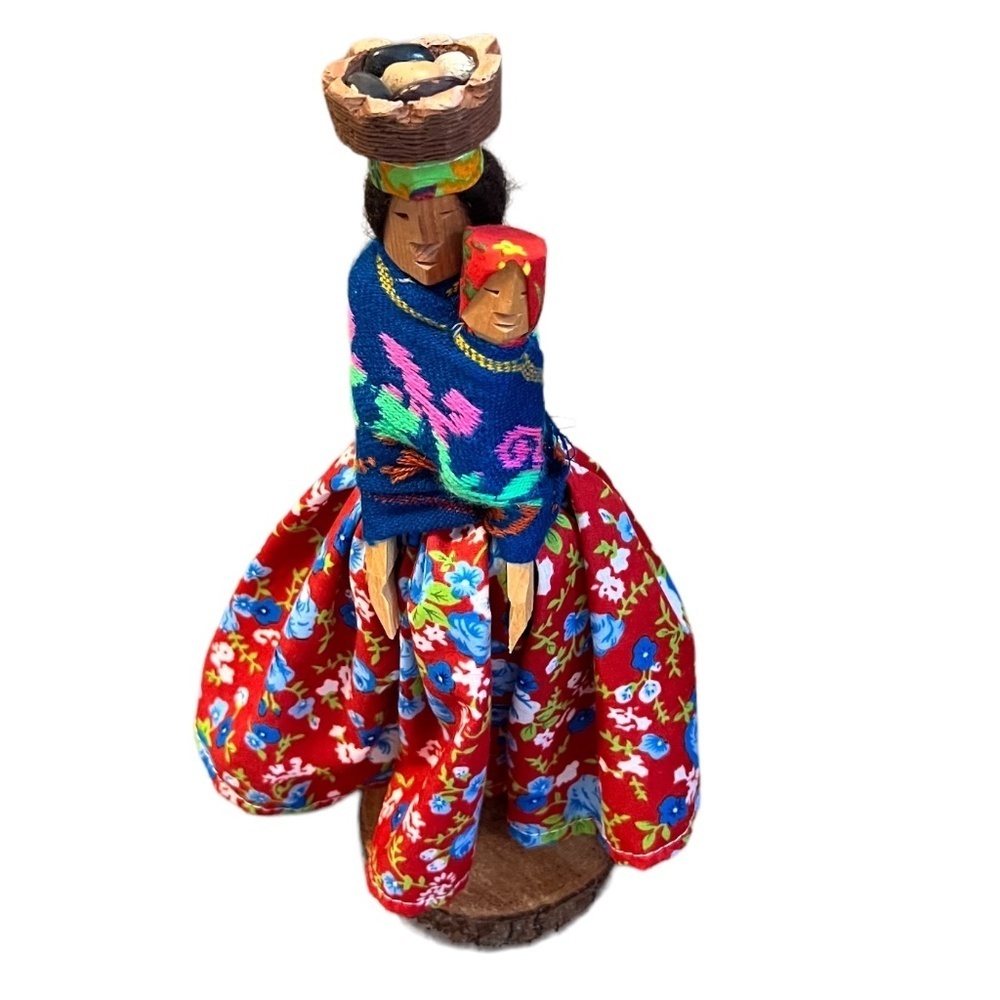 NWOT Wooden Tarahumara Hand Carved Indigenous Mexican Dolls